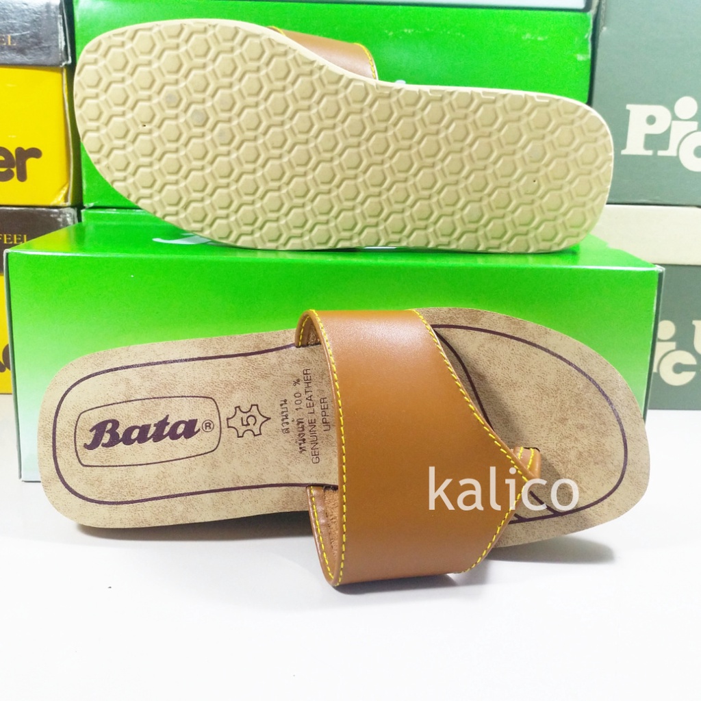 BATA รองเท้าแตะ หนังแท้ บาจา รุ่นดั้งเดิม 875-5552 875-6552 875-8552 รองเท้าหนัง