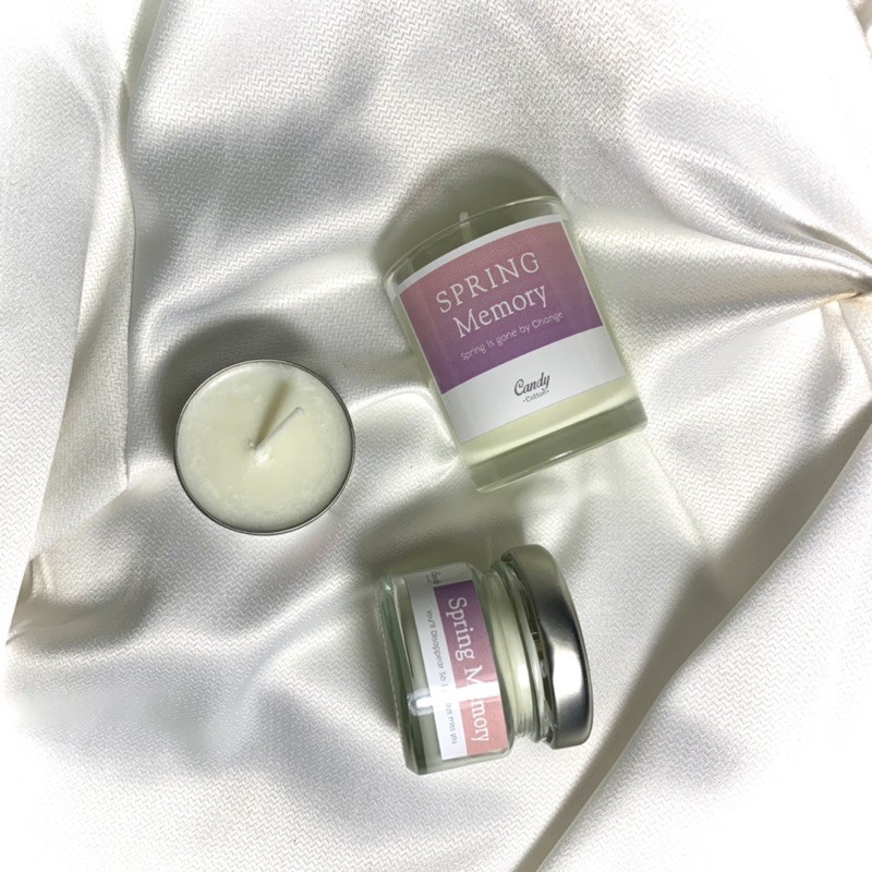 ( TZ7Z5G ลดทันที 40.-)เทียนหอม กลิ่น สปริง เมมโมรี่ - Soy Candle Spring Memory เทียนหอมไขถั่วเหลือง เทียน ของขวัญ