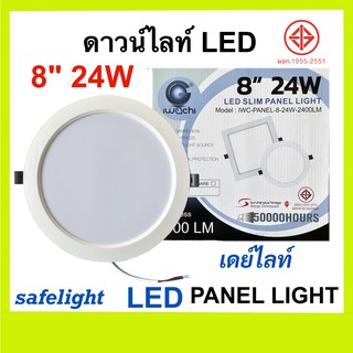 ดาวน์ไลท์LED 8"24W แสงขาว (เดย์ไลท์ DAYLIGHT) LED PANEL โคมฝังฝ้าLED IWACHI