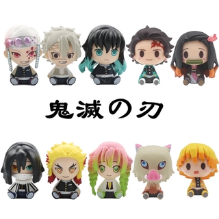 พร้อมส่ง โมเดลตุ๊กตา Demon Slayer Kimetsu No Yaiba Tanjiro Nezuko น่ารัก ขนาด 5 ซม. 4 6 ชิ้น