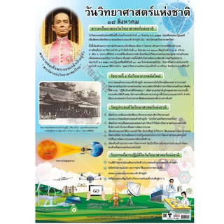 โปสเตอร์เรื่องวันวิทยาศาสตร์แห่งชาติ  #EQ-395 โปสเตอร์กระดาษ โปสเตอร์สื่อการเรียนรู้