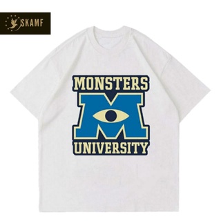 เสื้อยืดผ้าฝ้ายพิมพ์ลายขายดี เสื้อยืด พิมพ์ลาย Disney MONSTER INC | เสื้อยืด ลายการ์ตูนดิสนีย์ มหาวิทยาลัย | เสื้อยืด สี