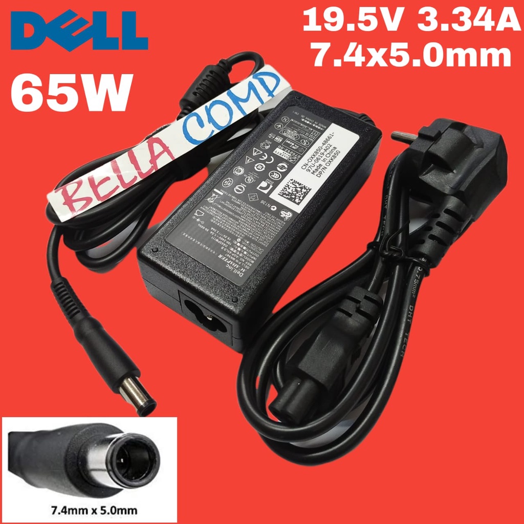 (ต้นฉบับ) Dell Vostro 1000 1220 1310 1320 1400 1500 1510 1520 1710 1720 2510 A840 A860 19.5V 3.34A 65W 7.4*5.0MM แล็ปท็อปอะแดปเตอร์ชาร์จฟรีสายไฟ