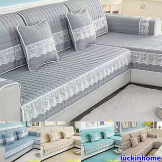 Luckinhome ผ้าคลุมโซฟา 1/2/3/4/ Seater &amp; L Shape ผ้าคลุมโซฟา กันลื่น ซักทําความสะอาดได้