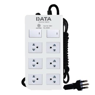 รางปลั๊กไฟมอก. 6 ช่อง 3 เมตร สีขาว DATA DT6218TIS power strip 6 slots 3 m. White color DATA DT6218