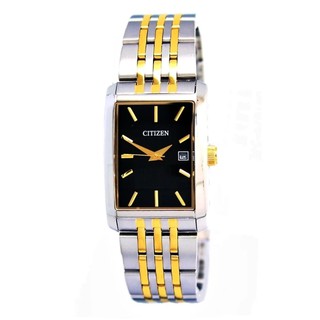 Citizen Quartz Men’s Watch Stainless Strap 4เหลี่ยม รุ่น BH1674-57E - 2กษัตริย์ Gold/Silver Black