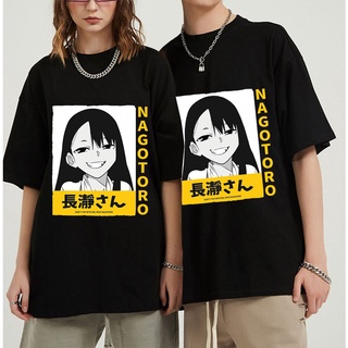 เสื้อยืดพิมพ์ลายการ์ตูนญี่ปุ่น Nagatoro แฟชั่นสไตล์ญี่ปุ่นสําหรับผู้ชาย 90sS-5XL