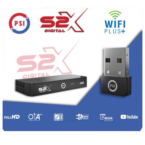 กล่องรับสัญญาณดาวเทียม PSI รุ่น S2X (ประกัน 1 ปี) + พร้อม USB PSI Dongle WIFI PLUS+ ดูยูทูปได้