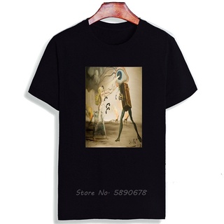 เสื้อยืดคอกลมcrew neckเสื้อยืดคอกลม แขนสั้น ผ้าฝ้าย พิมพ์ลาย Salvador Dali Surreal Art พลัสไซซ์ สําหรับผู้ชายS-4XL