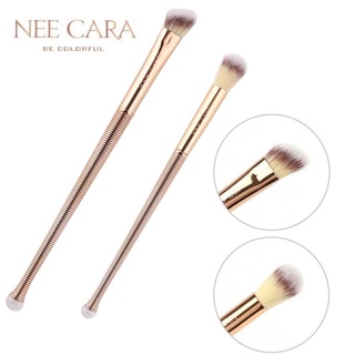 Nee Cara Mermaid Two Brush Set #N877 : neecara แปรง แต่งหน้า ด้ามทอง ขนนุ่ม แพ็คคู่ x 1 ชิ้น @beautybakery