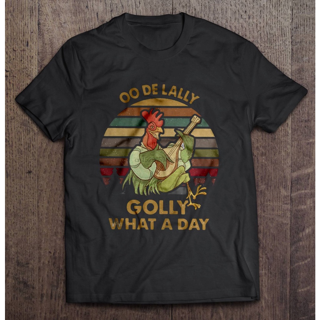 คอลูกเรือเสื้อยืด พิมพ์ลาย Oo De Lally Golly What A Day Robin Hood Chicken สไตล์วินเทจ สําหรับผู้ชาย