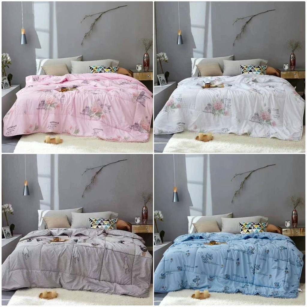ผ้าห่มใยไหม ผ้าห่มใยไหมญี่ปุ่น Luxury ผ้านวมบาง ไหมญี่ปุ่น ขนาด 7 ฟุต (200 x 230 ซม.)