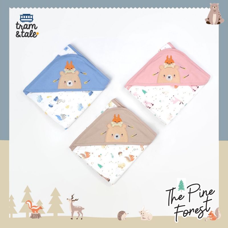 Tram & Tale ผ้าห่อตัวเด็กแรกเกิด ผ้า Flexi-Soft Combed Natural Cotton 100% The Pine Forest