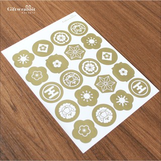 สติ๊กเกอร์ลายญี่ปุ่นสีทองเมทัลลิค - Gold Japanese Stickers