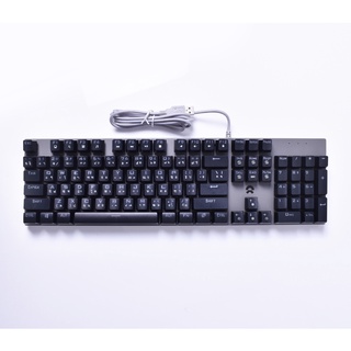 OKER K428 Mixed Backlit Mini RGB Lighting Mechanical Blue Switch Gaming Keyboardคีย์บอร์ดเกมมิ่ง-(Black)