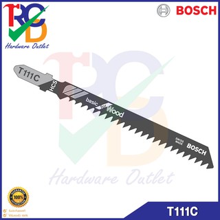 BOSCH T111C ใบเลื่อยจิ๊กซอท้ายแหลม ตัดไม้หยาบ ตัดหนา 4-50 mm. (ราคาต่อใบ)