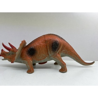 โมเดลฟิกเกอร์ของเล่นเเท้ ไดโนเสาร์ตัวใหญ่  ตัวนิ่ม กดเล่นได้ บีบได้ -dinosaur toy-01-ส้ม ความยาวประมาณ15 นิ้ว