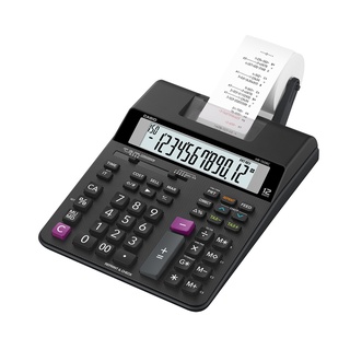 Casio Calculator เครื่องคิดเลข  คาสิโอ รุ่น  HR-150 RC+AD-A60024EG แบบพิมพ์กระดาษ 12 หลัก สีดำ