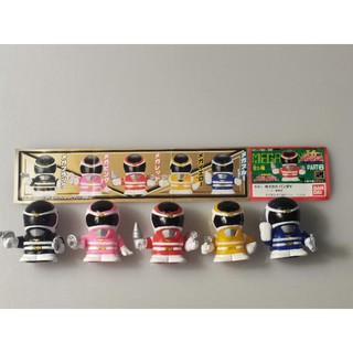 ขบวนการมนุษย์ไฟฟ้าเรนเจอร์  megaranger soft vinyl figure doll(5สี)4cm.