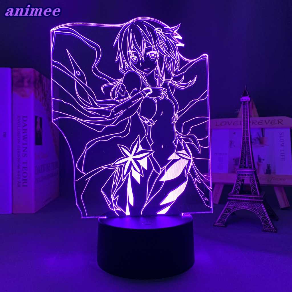 3d โคมไฟ Guilty Crown Inori Yuzuriha สําหรับห้องนอนตกแต่ง Night Light ของขวัญวันเกิดโต๊ะ Led Light อ