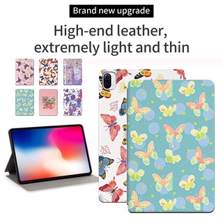 เคสแท็บเล็ตหนัง ฝาพับ ลายผีเสื้อ พร้อมช่องใส่บัตร แฟชั่น สําหรับ Xiaomi Pad 5 Pro 5G (2021) Pad5 11.0 นิ้ว Mi Pad 4 Plus 10.1 นิ้ว Pad4 8.0 นิ้ว (2018)