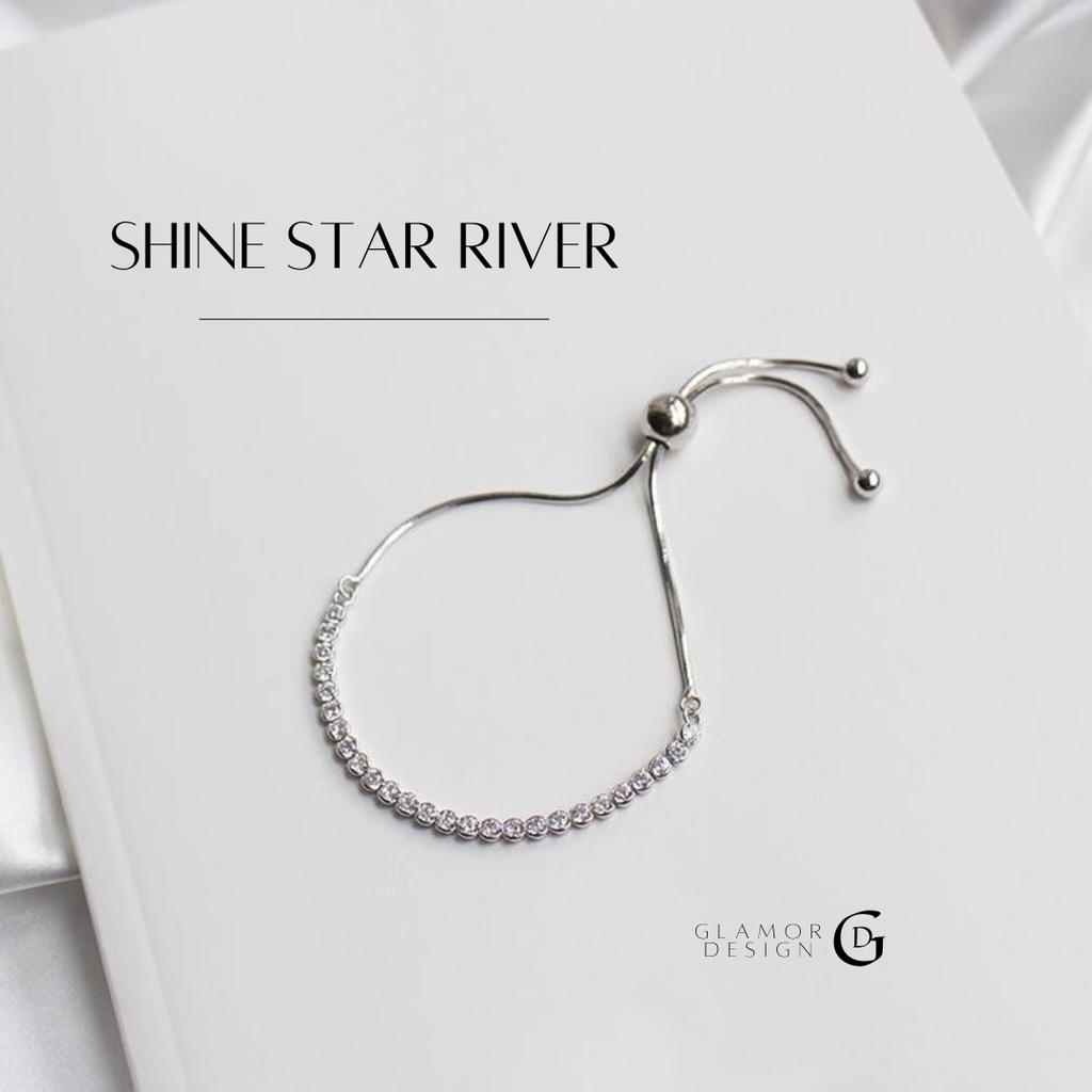 GLAMOR✨สร้อยข้อมือเพชร SHINE STAR RIVER สร้อยข้อมือเงินแท้ ของขวัญ Valentine สร้อยข้อมือผู้หญิง กําไลเงินแท้ กำไลแฟชั่น
