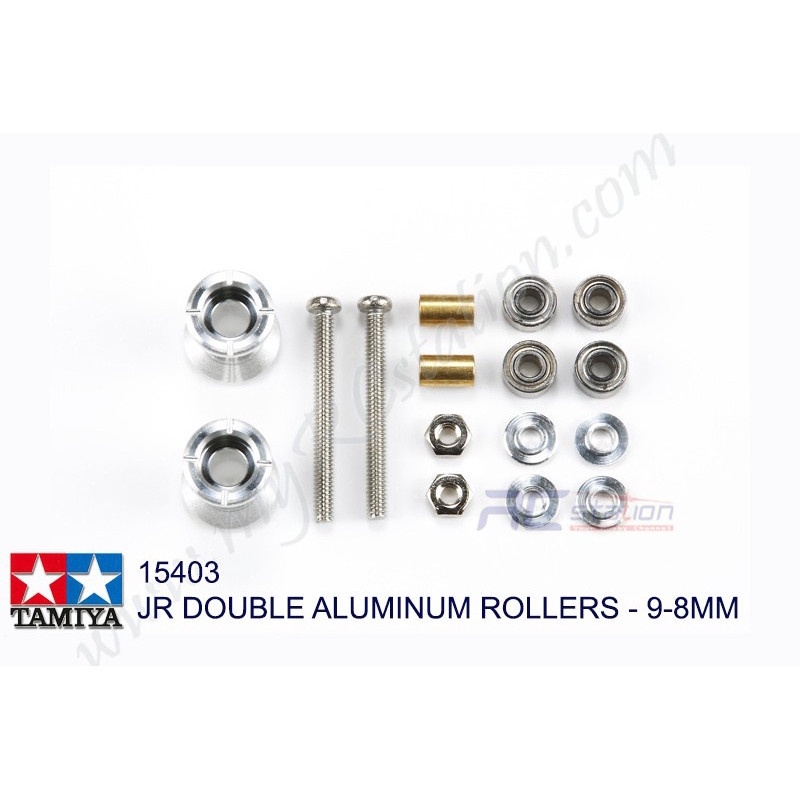 Tamiya 15403 - JR Double Aluminium Rollers - 9-8mm [15403]