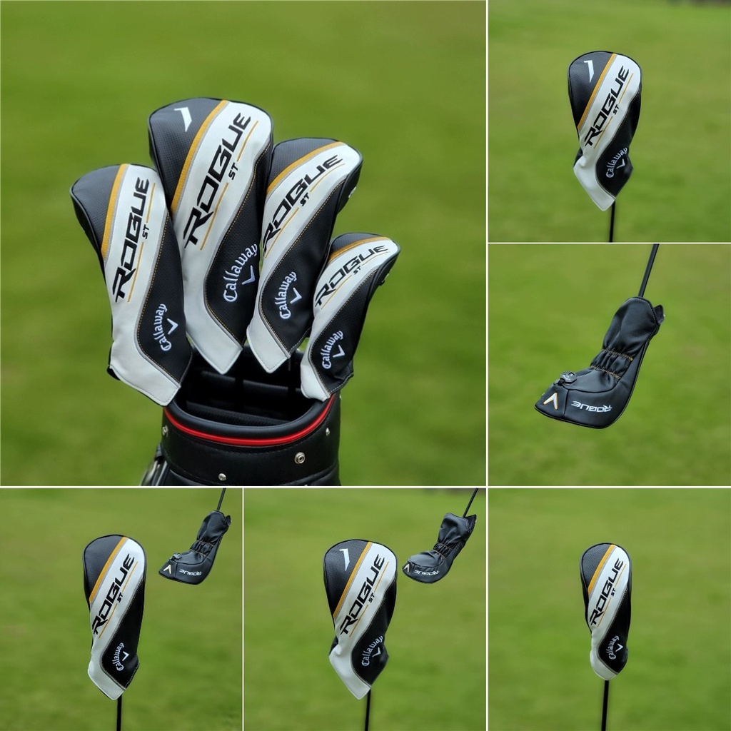 ฝาครอบไม้กอล์ฟ Callaway Callaway ROGUE Series Wood Cover กันน้ํา PU Leather Club Cover No. ฝาครอบไม้ 1 บริการ เบอร์ 3 เบอร์ 5แฟร์เวย์ไม้ปกขาไก่ขนาดเล็กutเหล็กไม้ปกกอล์ฟคลับฝาครอบป้องกัน