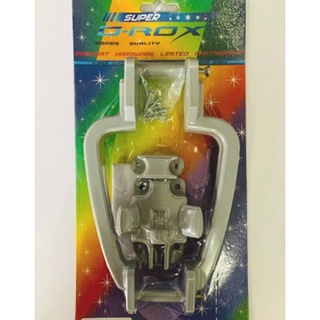 มือจับประตู + กลอนประตู D-ROX PVC สีครีม,สีเทา