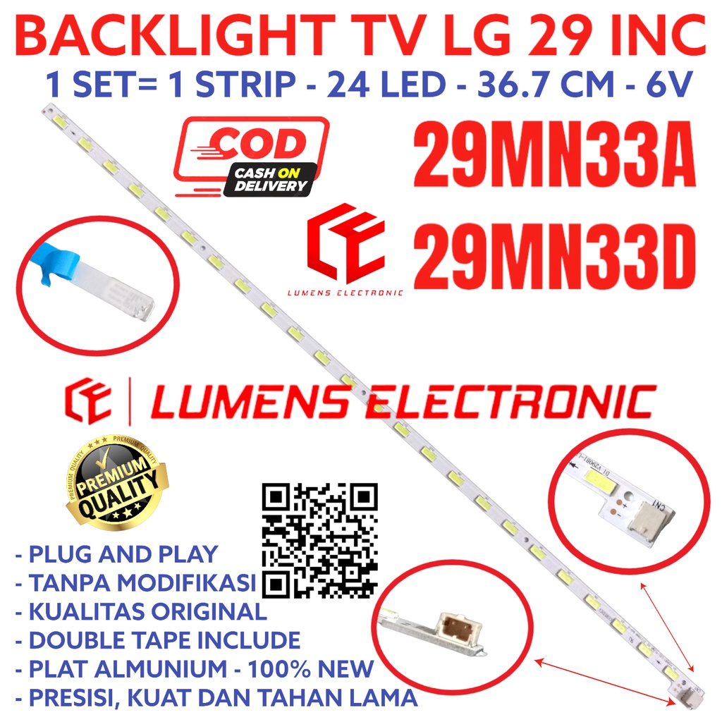 LG 29 INC LED TV BACKLIGHT 29MN33A 29MN33D 29MN33 29MN33 BL SMD โคมไฟ STICK STRIPS 24LED 24K 24 ปุ่ม