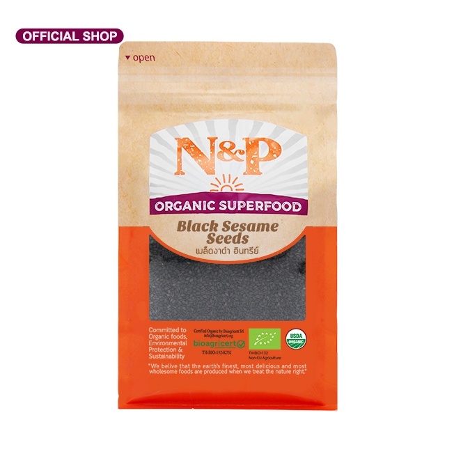 เมล็ดงาดำ ออร์แกนิค ปริมาณ 800 กรัม N&P Organic SESAME BLACK SEEDS 800 g