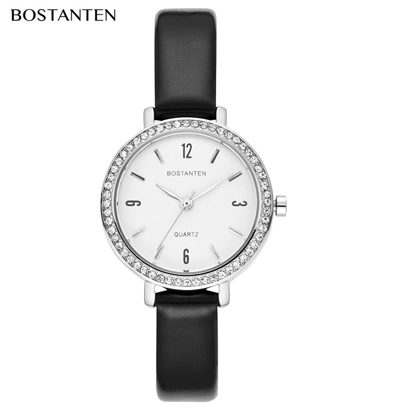 Bostanten นาฬิกาข้อมือสายหนังสำหรับผู้หญิง-3422 K