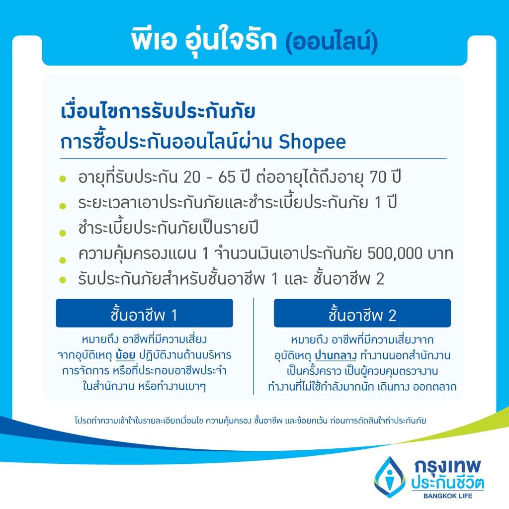 [E-Voucher] ประกันอุบัติเหตุ พีเอ อุ่นใจรัก (ออนไลน์) ไม่ต้องสำรองจ่าย ไม่ต้องตรวจสุขภาพ