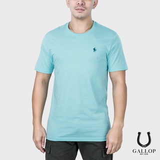 GALLOP : เสื้อคอตตอนคอกลม Crew Neck Basic Tee รุ่น GNC9000 สีฟ้า / ราคา 590.-