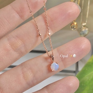 Winterwinter Jewelry Silver925 : เครื่องประดับเงินแท้ เงินแท้925 สร้อยคอพร้อมจี้โอปอล ( opal )