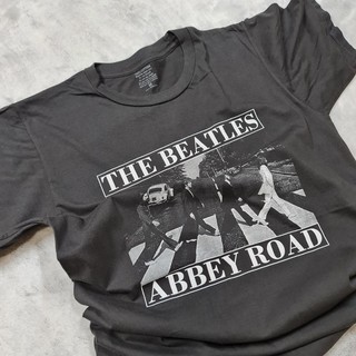 [Unisex] เสื้อยืดสกรีนผ้าฟอก "The Beatles" ทรงสวยใส่สบาย