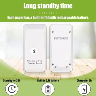 【จัดส่งในท้องถิ่น】Retekess TD157 ระบบเรียกคิว เพจเจอร์เรียกคิว แบบไร้สาย ระบบเรียกคิว เครื่องไร้สาย 1-99 ปุ่มกดระบบสัมผัส สำหรับร้านอาหาร 16 เครื่อง