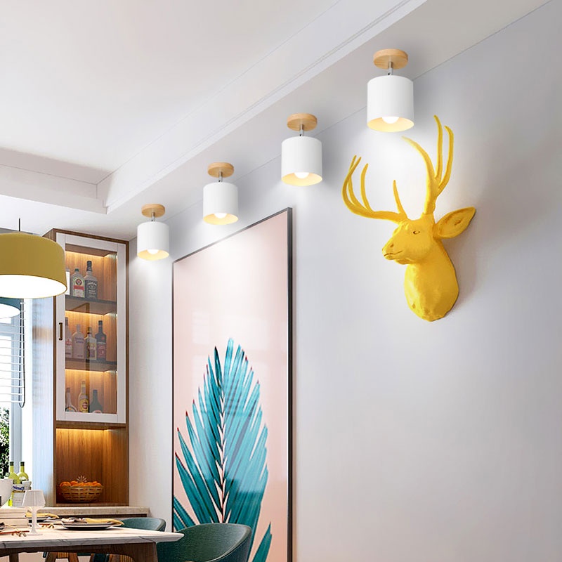Nordic ห้องนอนโคมไฟเพดานโมเดิร์น Minimalist Creative 180 ° หมุนได้ห้องนั่งเล่นห้องนอนระเบียงระเบียงทางเดินโคมไฟ รูปที่ 2