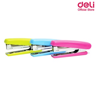 Deli 0221F Stapler เครื่องเย็บกระดาษ เบอร์ 10 เย็บได้ 15 แผ่น (คละสี 3 ชิ้น) ที่เย็บกระดาษ เครื่องเย็บ แม็คเย็บ แม็กเย็บ แม็ก แม็ค อุปกรณ์สำนักงาน