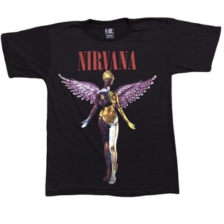 เสื้อวงVintage Nirvana นางฟ้า 90’ ผ้าฟอกเก่า งานสวย การันตี100% Size “ L / XL