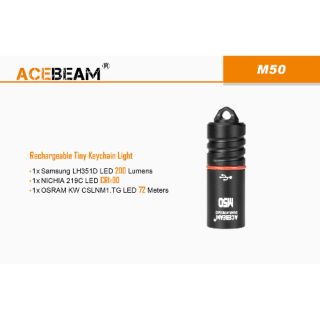 ไฟฉายพวงกุญแจ Acebeam m50 แบตในตัว ชาร์จ usb