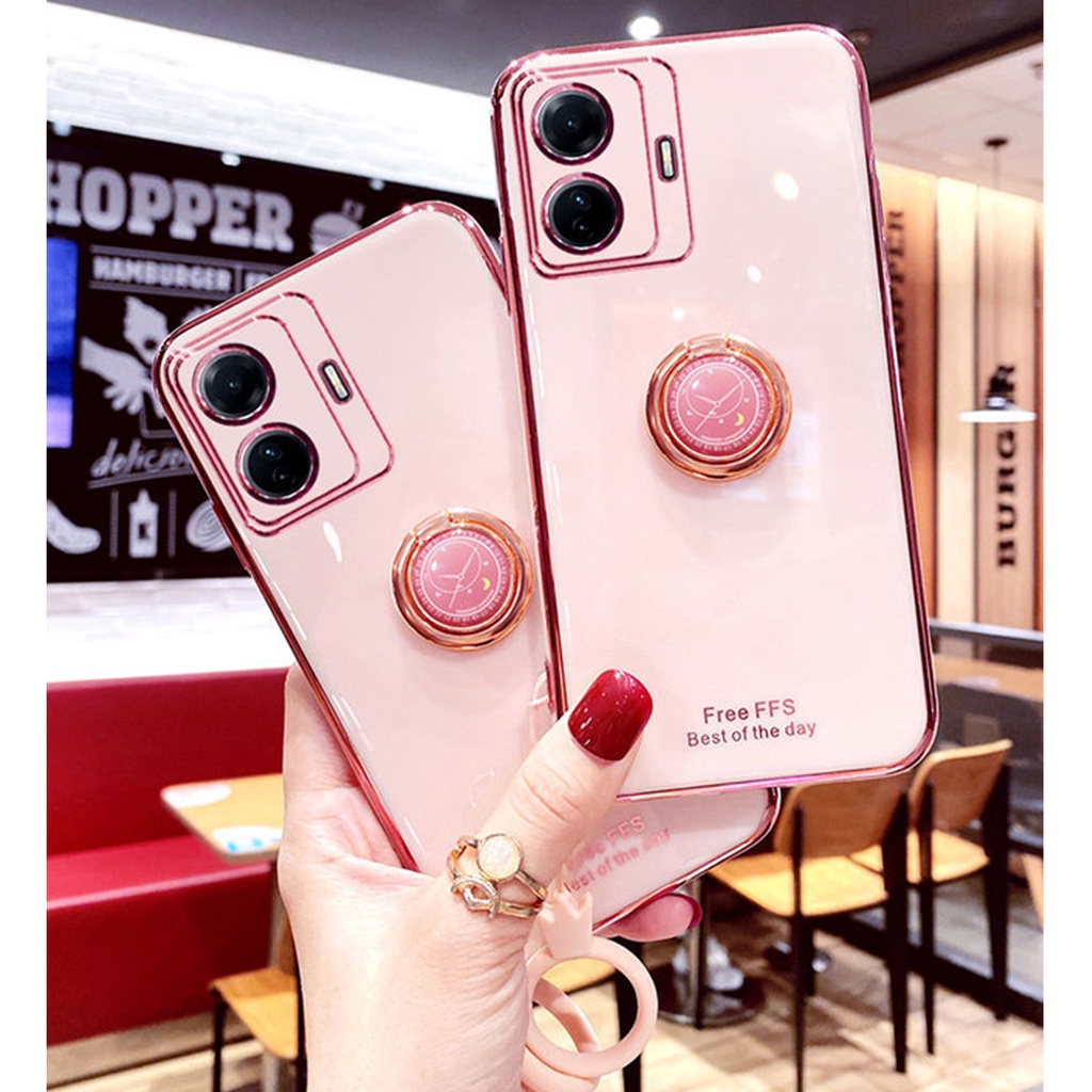 เคส Vivo T1 5G เคส Vivo T1X Vivo Y33S Y33T Y21T Y21 เคส ซิลิโคนนิ่ม พร้อมแหวนขาตั้ง สําหรับ