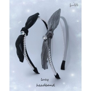 Hoololi Headband : 💫⚪ LUCY BOW IN PEARL 🎀