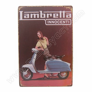 ป้ายสังกะสีวินเทจ Lambretta Innocenti