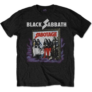 เสื้อยืดผ้าฝ้ายพิมพ์ลายแฟชั่น เสื้อยืด ลาย Sabbath Sabotage สีดํา