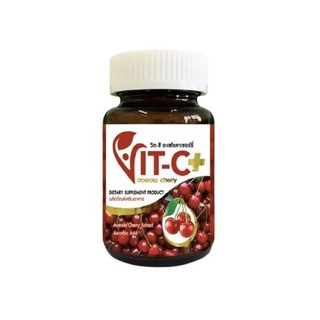 Vit-C+ Acerola Cherry 500mg. วิตซี พลัส อะเซโรลา เชอร์รี่ (30 เม็ด)