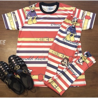 ชุดเซท เสื้อ &amp; กางเกงเลคกิ้ง ลาย Donald and chipanddale