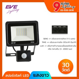 🔥Nineled Lighting🔥สปอร์ตไลท์ LED 30W EVE BETTER SENSOR มีให้เลือกแสงขาว แสงส้ม ระดับมาตรฐานกันน้ำและฝุ่น IP66