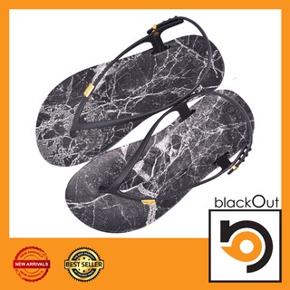 🔰 BlackOut FlipperSlingback 🔰 รองเท้าแตะ รัดส้น รองเท้ายางกันลื่น ลายหินดำ