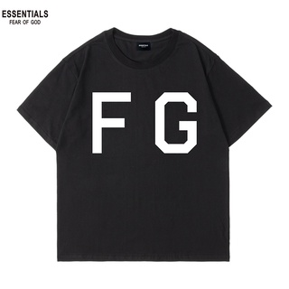 เสื้อยืดลําลอง พิมพ์ลายตัวอักษร Fear of God สําหรับเด็กผู้ชาย และผู้หญิง